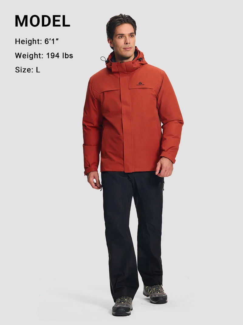 NOVA Men's 3-in-1 Waterproof Ski Jacket with Puffer Liner