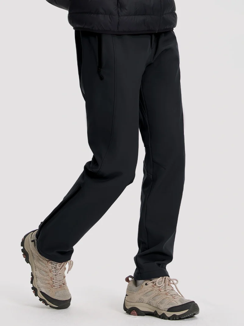 Women's Fleece-Lined High-Waisted Flared Softshell Hiking Pants