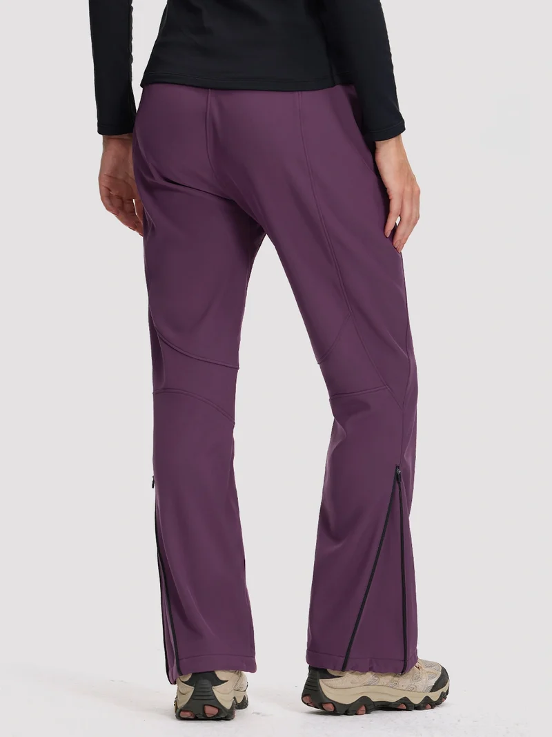 Women's Fleece-Lined High-Waisted Flared Softshell Hiking Pants