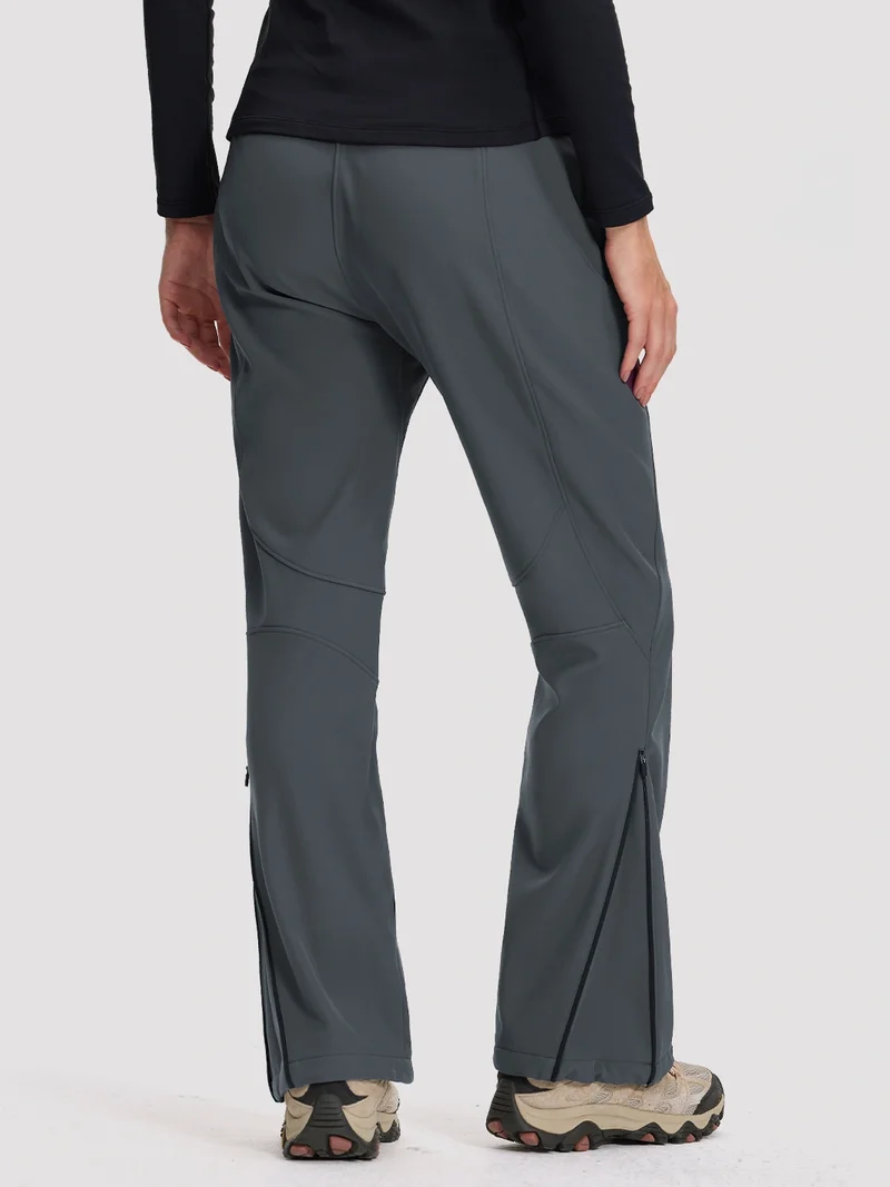 Women's Fleece-Lined High-Waisted Flared Softshell Hiking Pants