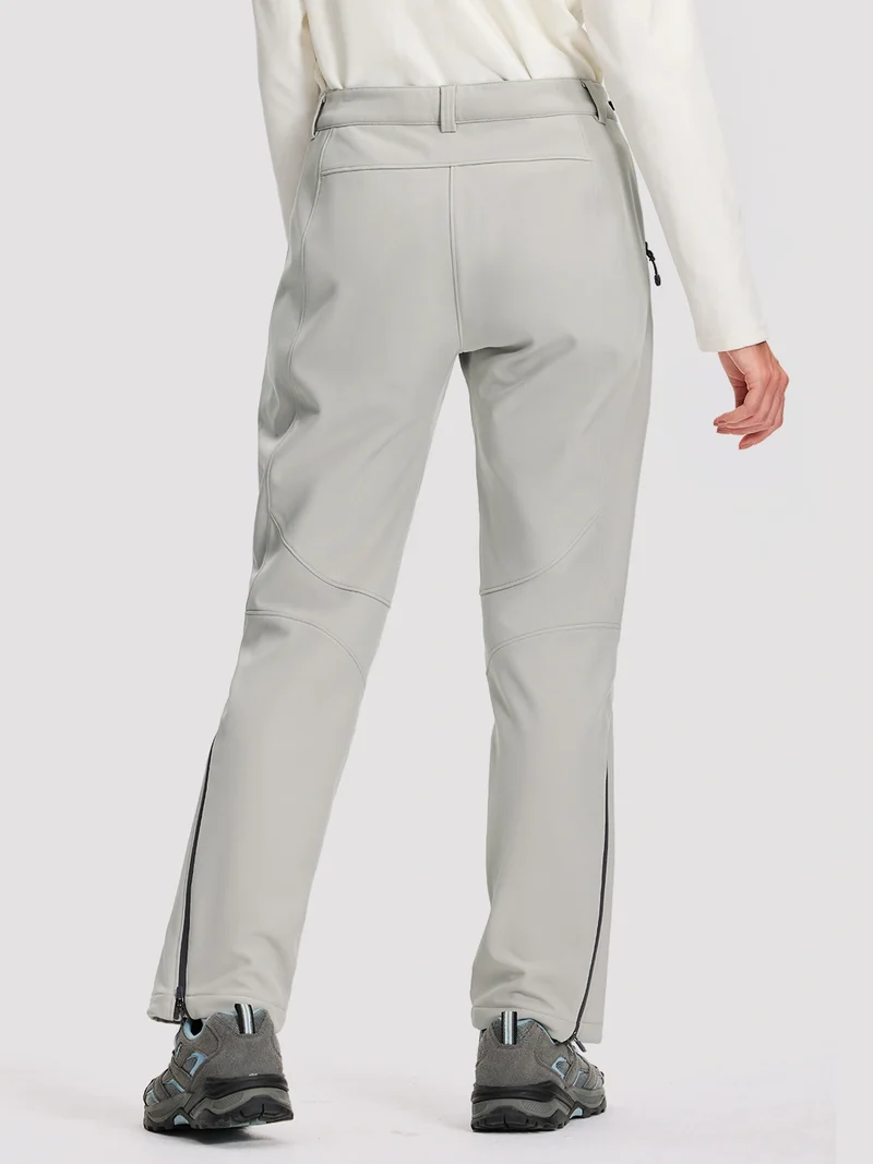 Women's Fleece-Lined High-Waisted Flared Softshell Hiking Pants
