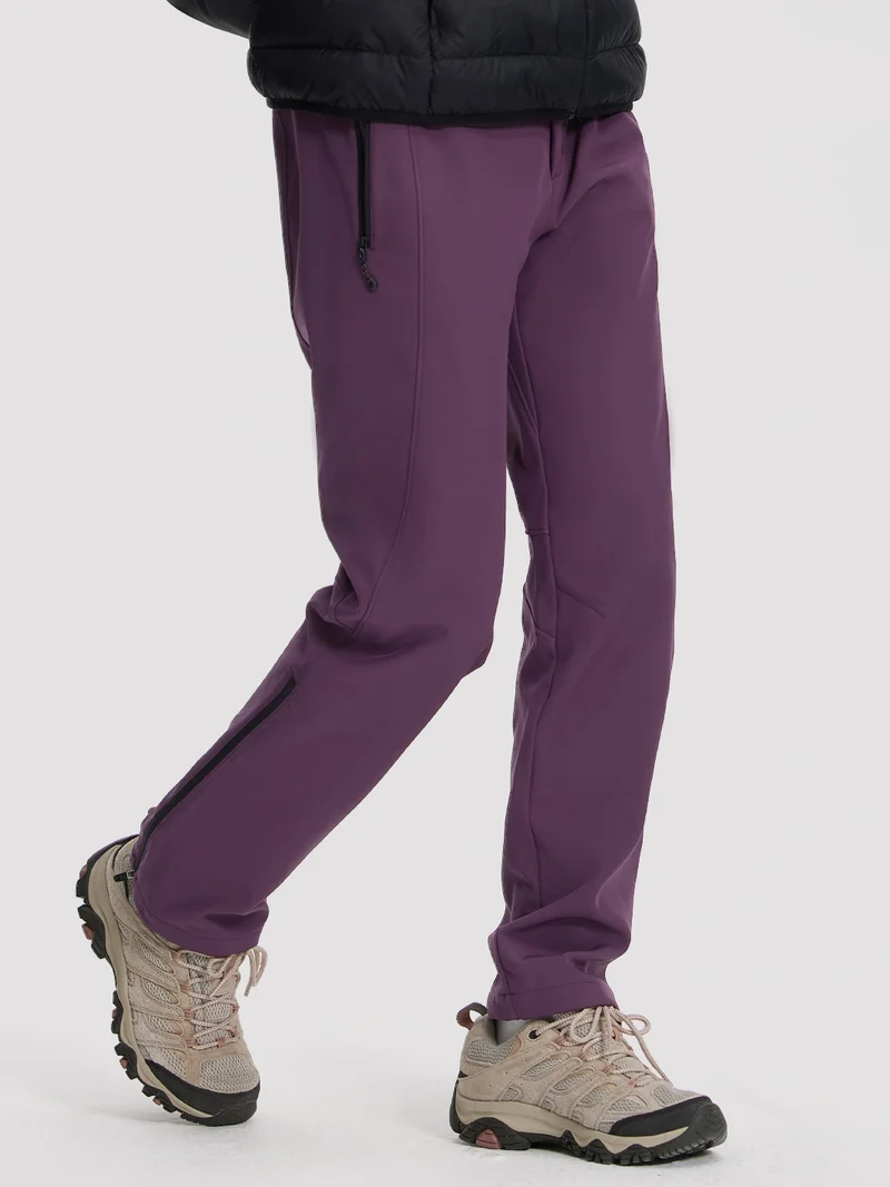Women's Fleece-Lined High-Waisted Flared Softshell Hiking Pants