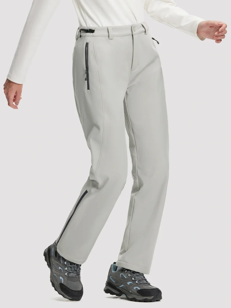 Women's Fleece-Lined High-Waisted Flared Softshell Hiking Pants
