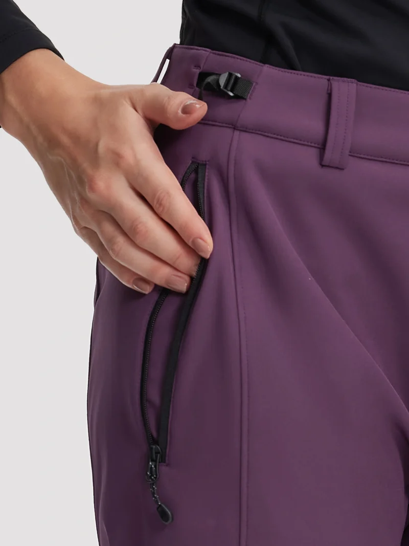 Women's Fleece-Lined High-Waisted Flared Softshell Hiking Pants