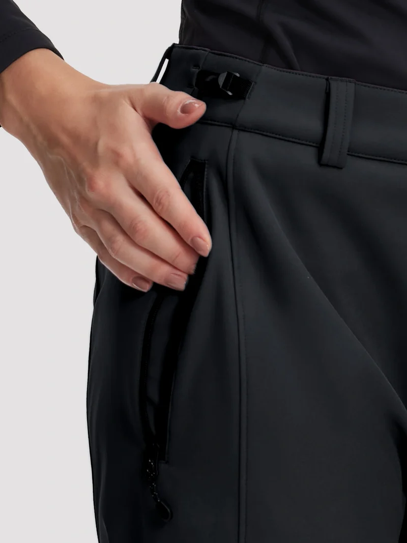 Women's Fleece-Lined High-Waisted Flared Softshell Hiking Pants