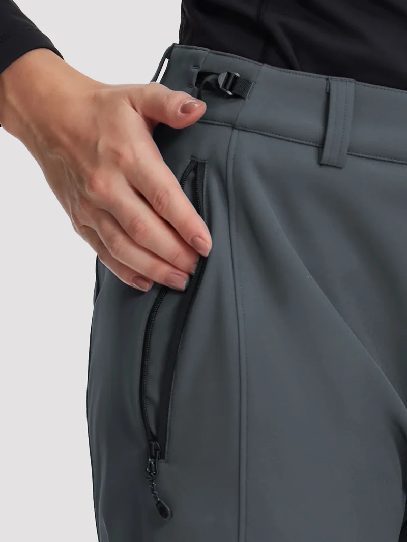 Women's Fleece-Lined High-Waisted Flared Softshell Hiking Pants