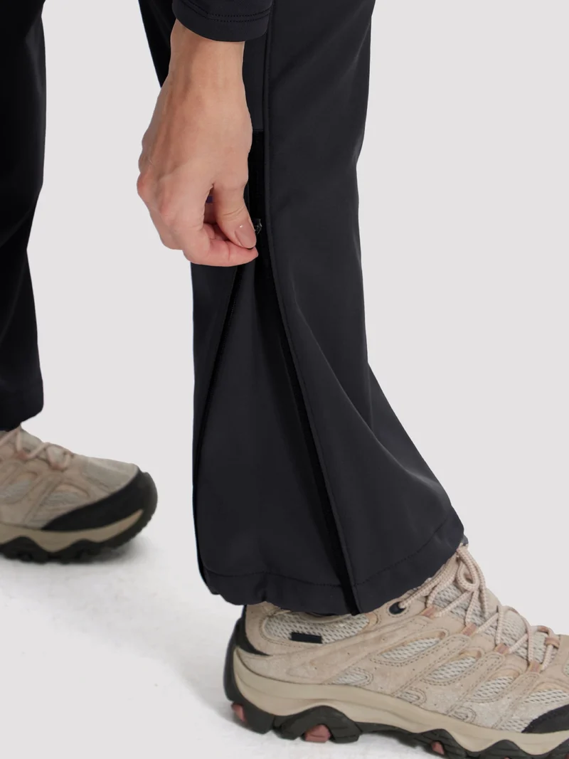 Women's Fleece-Lined High-Waisted Flared Softshell Hiking Pants