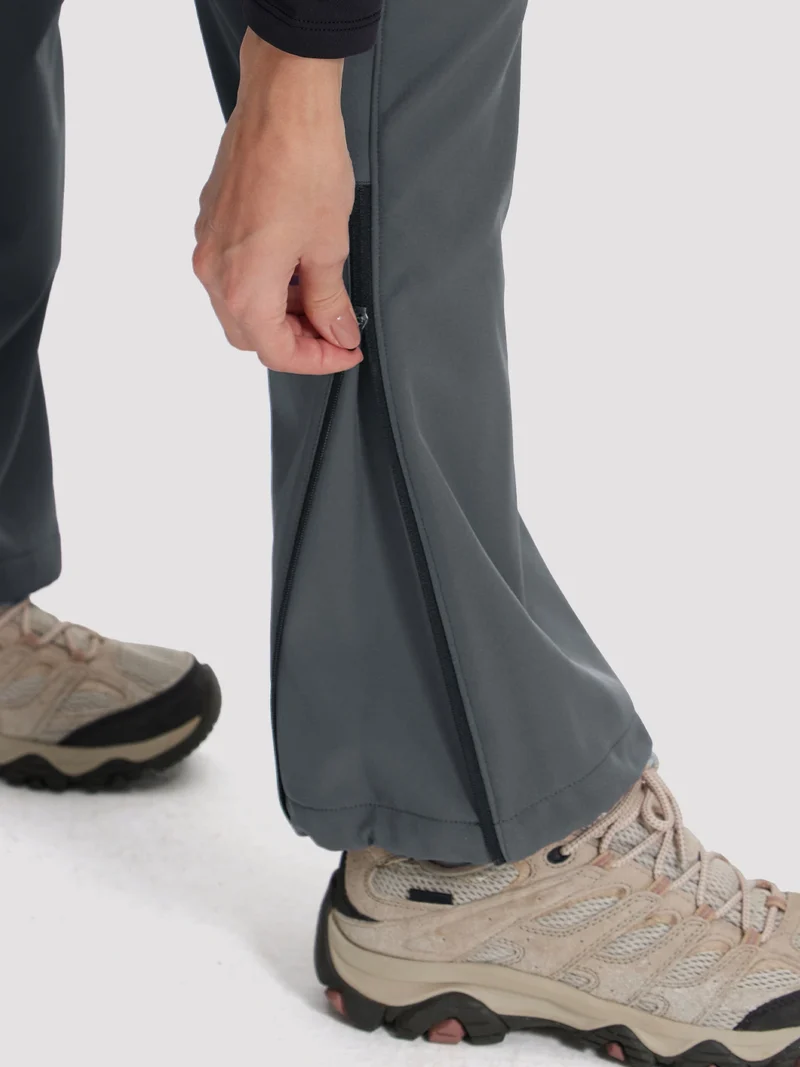 Women's Fleece-Lined High-Waisted Flared Softshell Hiking Pants