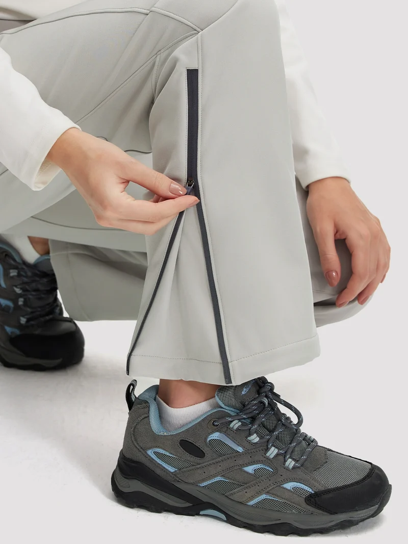 Women's Fleece-Lined High-Waisted Flared Softshell Hiking Pants
