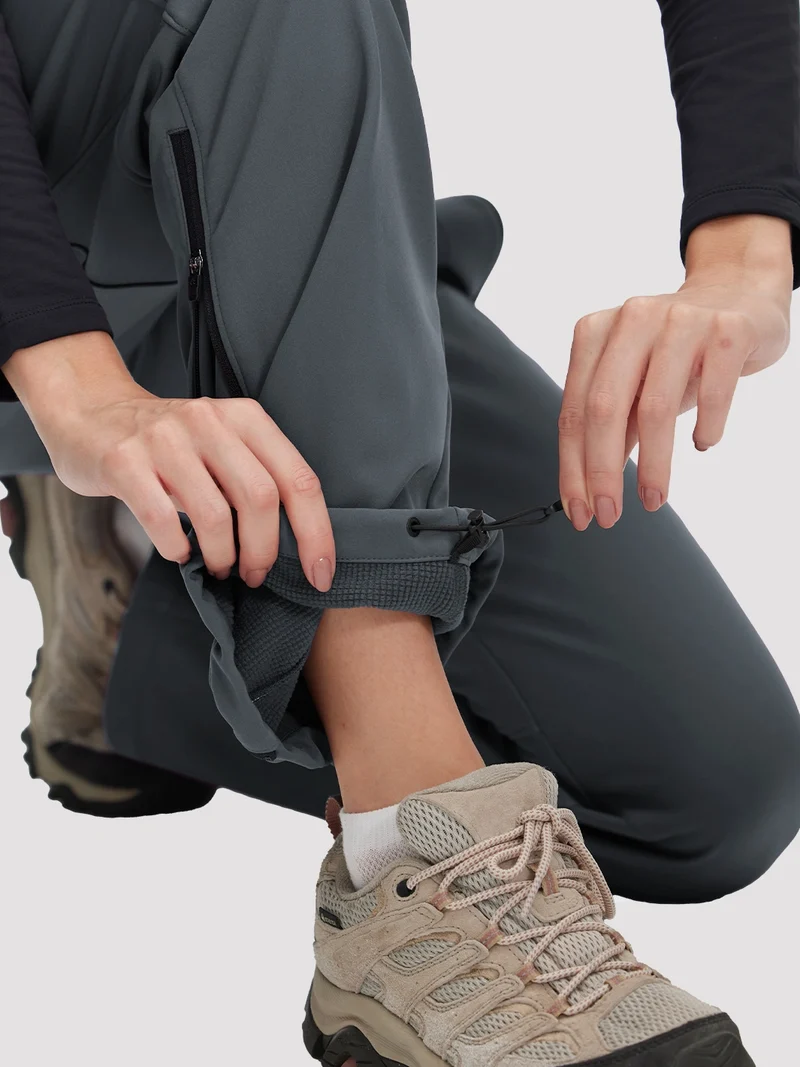Women's Fleece-Lined High-Waisted Flared Softshell Hiking Pants