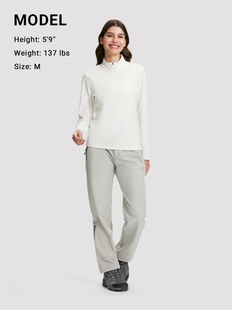Women's Fleece-Lined High-Waisted Flared Softshell Hiking Pants