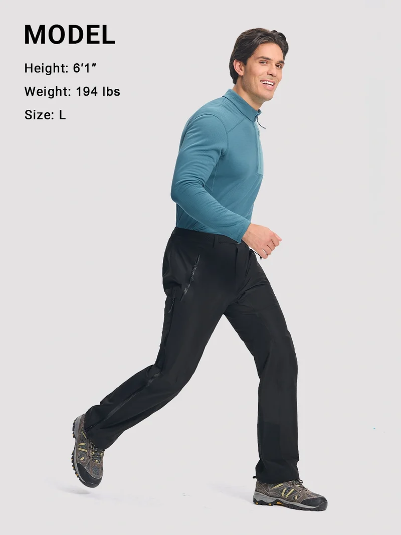 Men's Waterproof Hiking Pants with Full Side Zippers