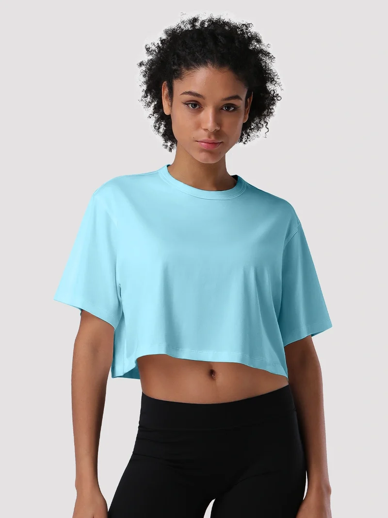 Women's Oversized Short Sleeve Crop Top