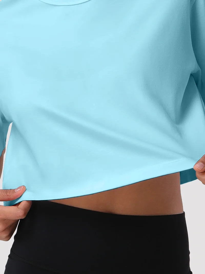 Women's Oversized Short Sleeve Crop Top
