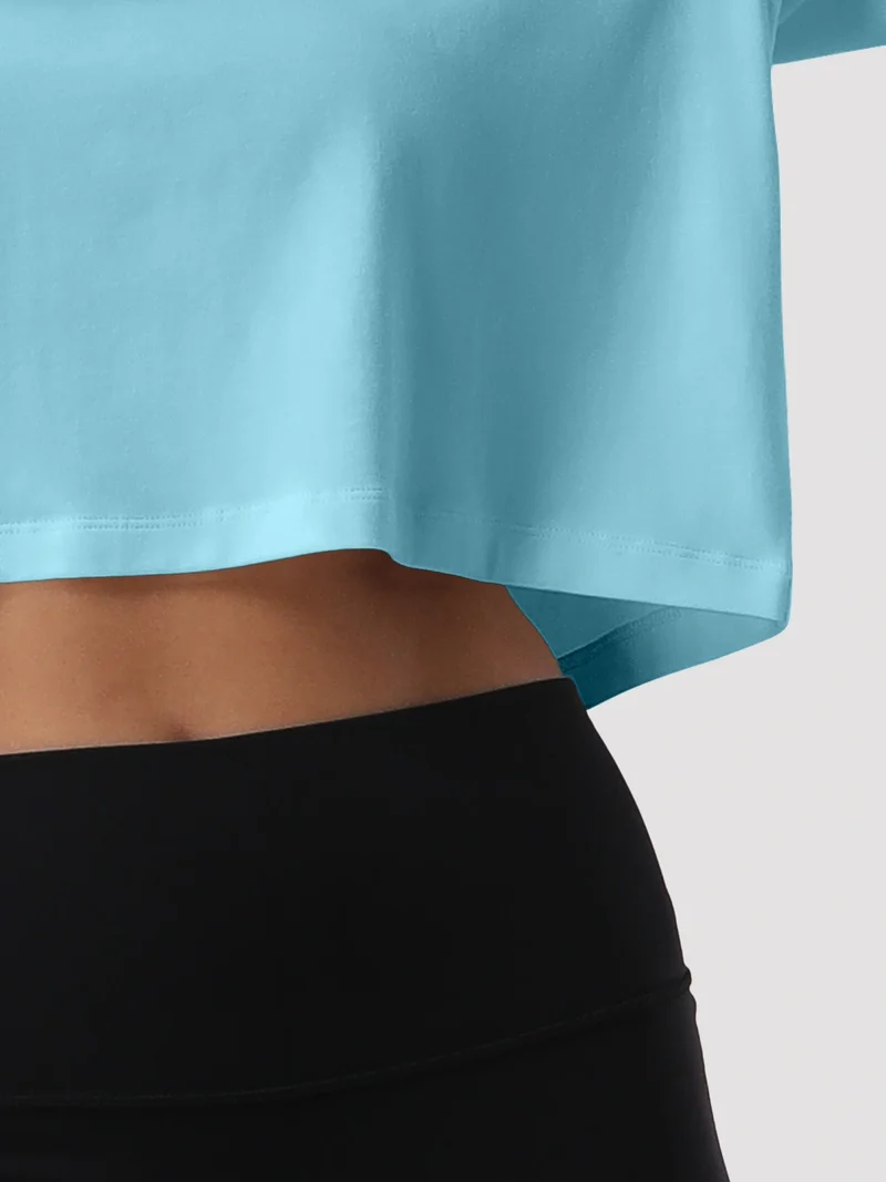 Women's Oversized Short Sleeve Crop Top
