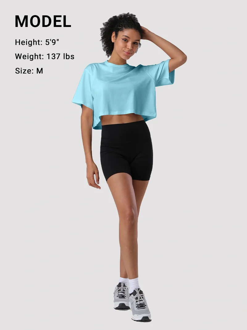 Women's Oversized Short Sleeve Crop Top
