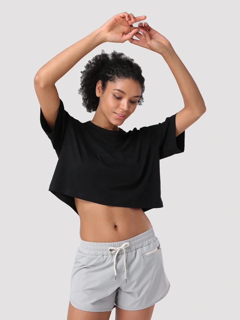 Women's Oversized Short Sleeve Crop Top