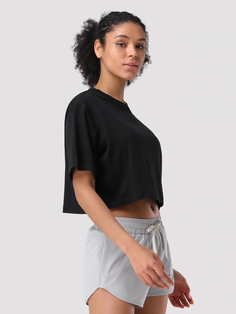 Women's Oversized Short Sleeve Crop Top