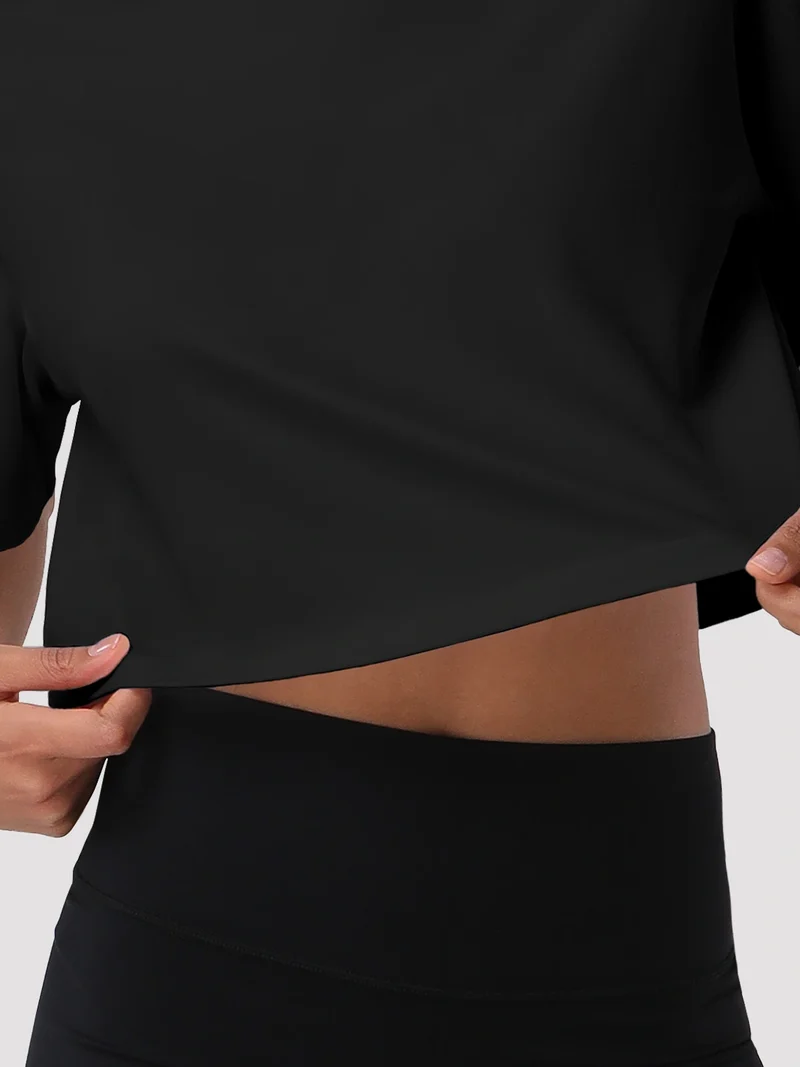 Women's Oversized Short Sleeve Crop Top