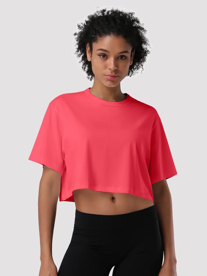 Women's Oversized Short Sleeve Crop Top