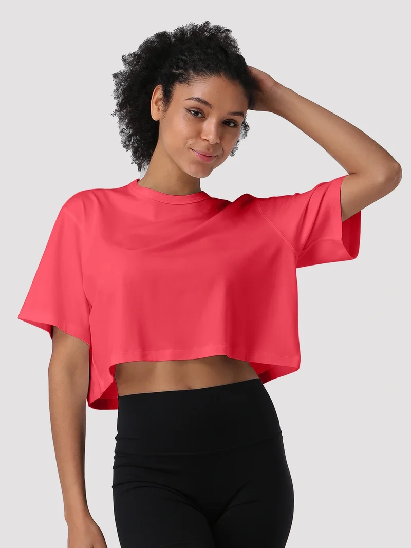 Women's Oversized Short Sleeve Crop Top