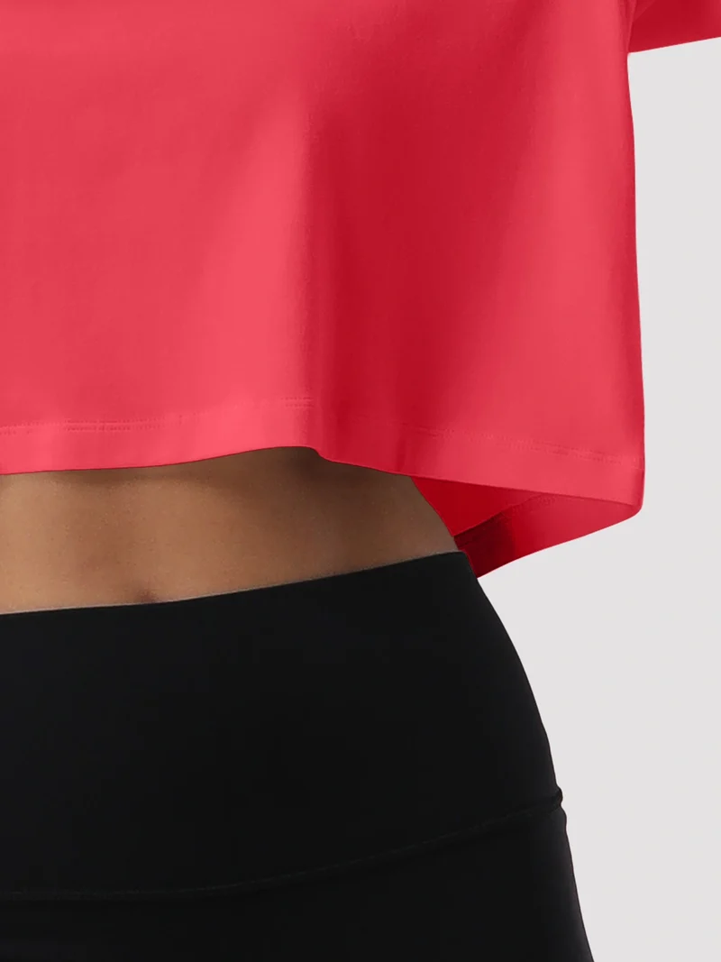 Women's Oversized Short Sleeve Crop Top