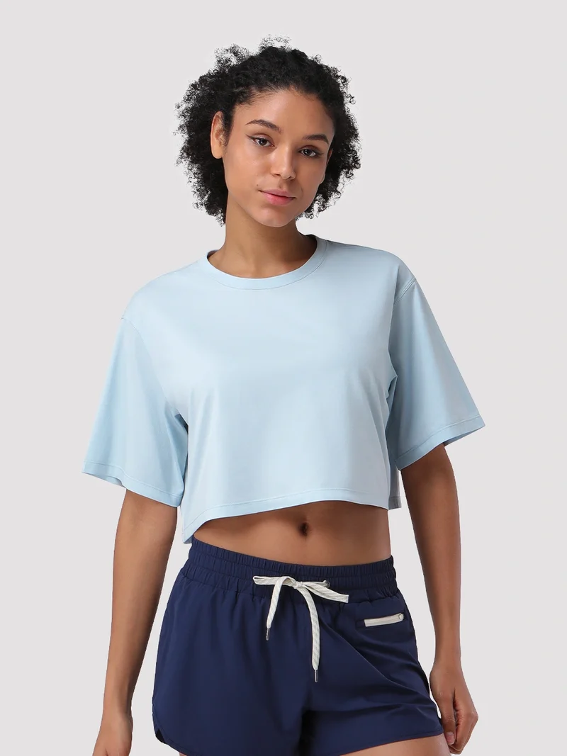 Women's Oversized Short Sleeve Crop Top