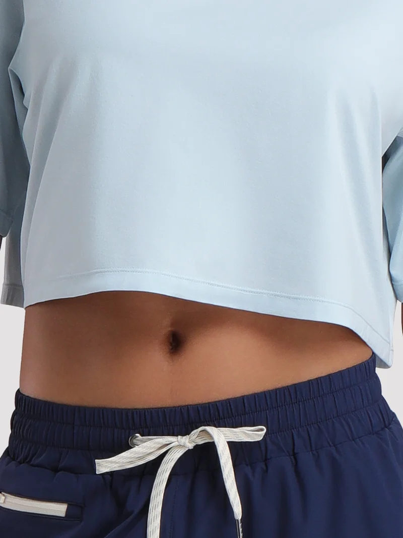 Women's Oversized Short Sleeve Crop Top