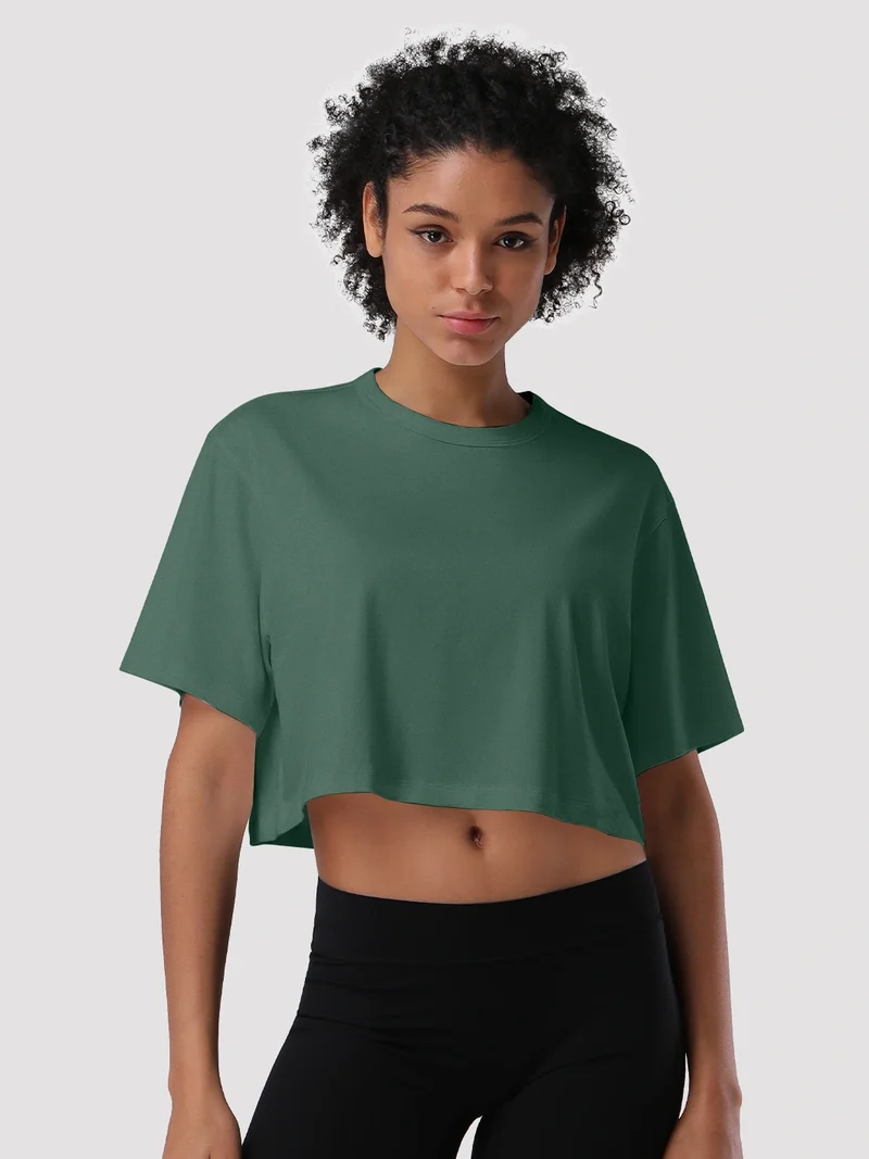 Women's Oversized Short Sleeve Crop Top