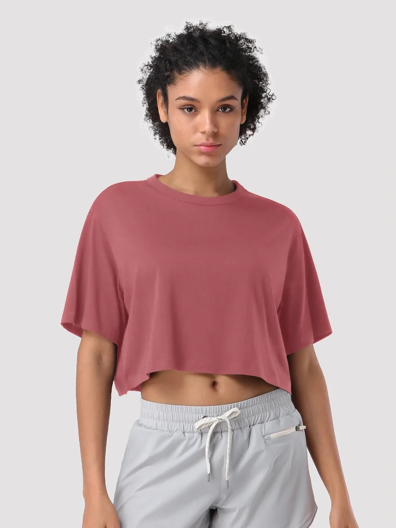 Women's Oversized Short Sleeve Crop Top