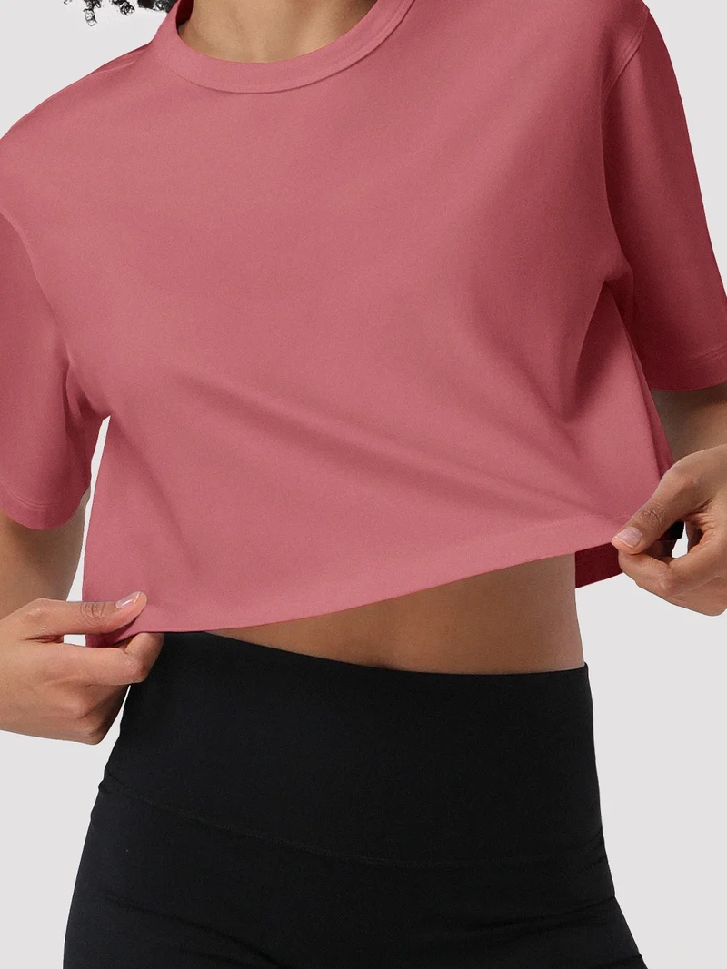Women's Oversized Short Sleeve Crop Top