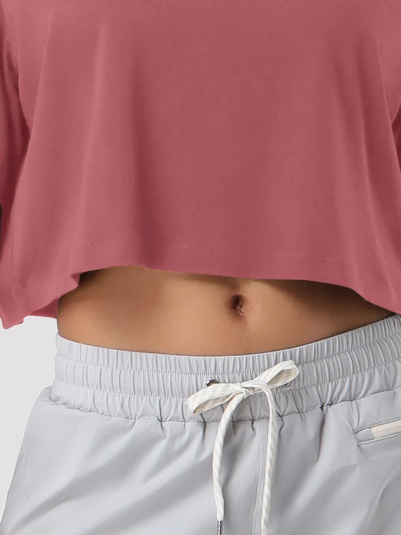 Women's Oversized Short Sleeve Crop Top