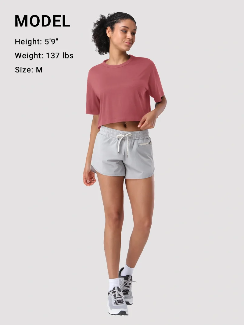 Women's Oversized Short Sleeve Crop Top