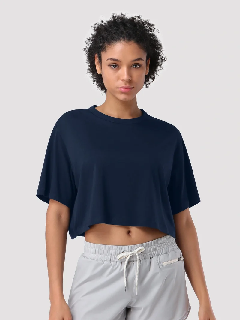 Women's Oversized Short Sleeve Crop Top