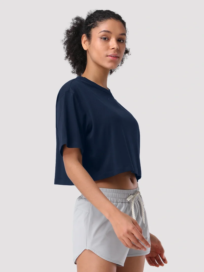 Women's Oversized Short Sleeve Crop Top