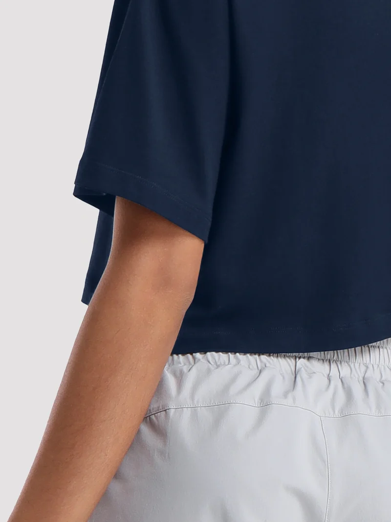 Women's Oversized Short Sleeve Crop Top