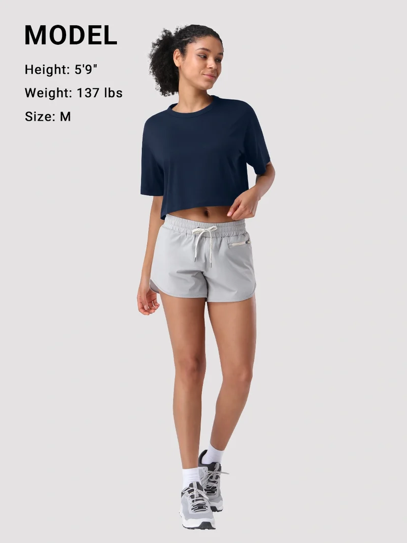 Women's Oversized Short Sleeve Crop Top