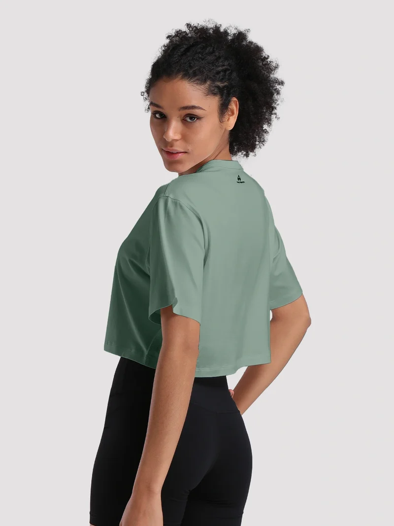 Women's Oversized Short Sleeve Crop Top