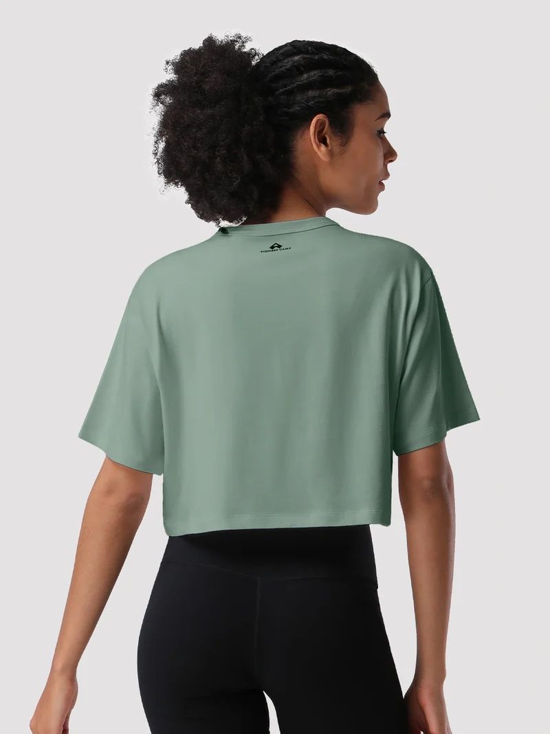 Women's Oversized Short Sleeve Crop Top