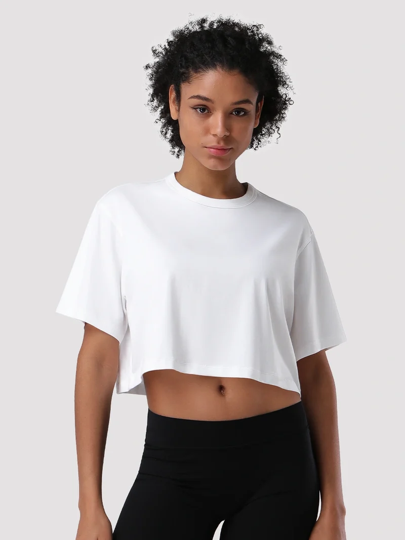 Women's Oversized Short Sleeve Crop Top