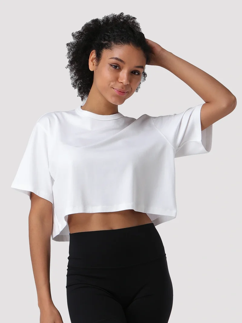Women's Oversized Short Sleeve Crop Top