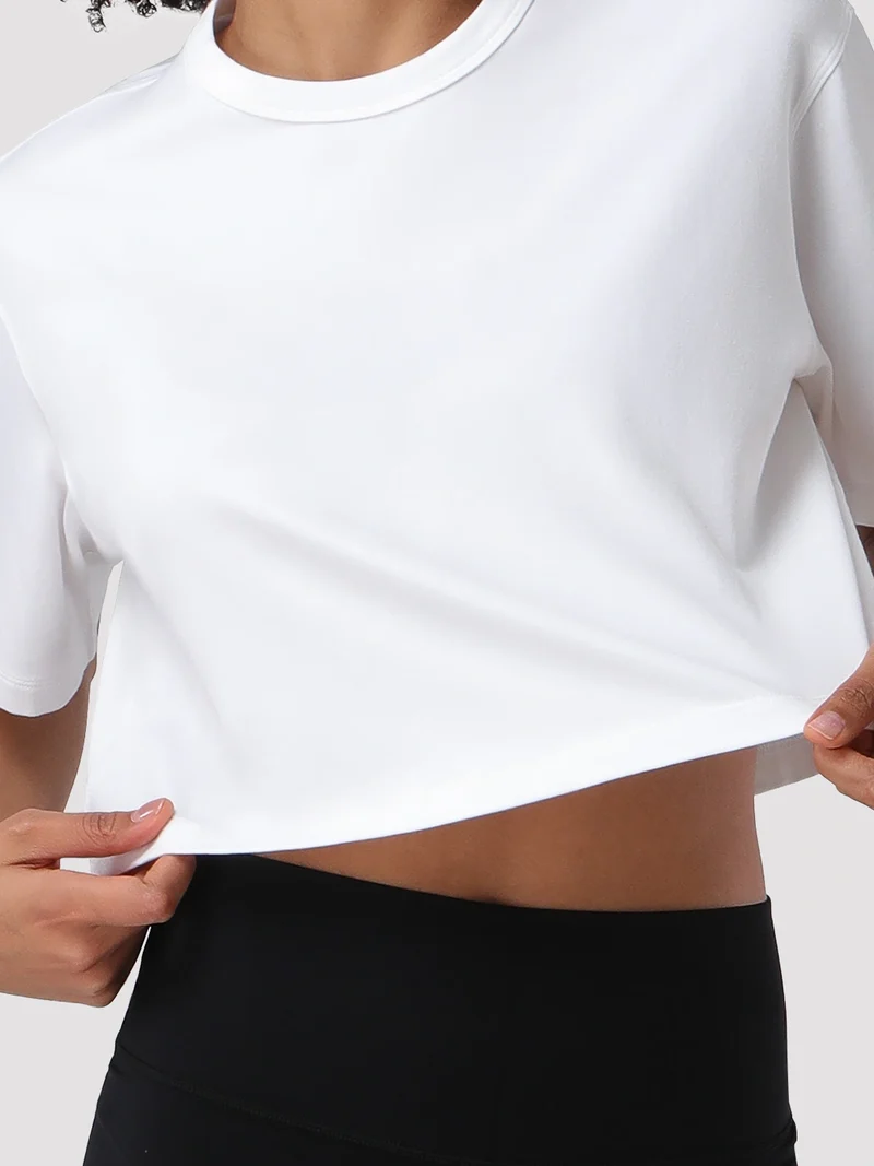 Women's Oversized Short Sleeve Crop Top