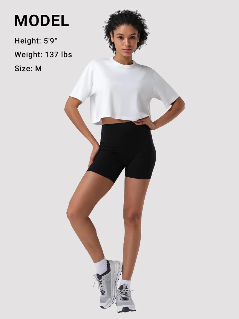 Women's Oversized Short Sleeve Crop Top