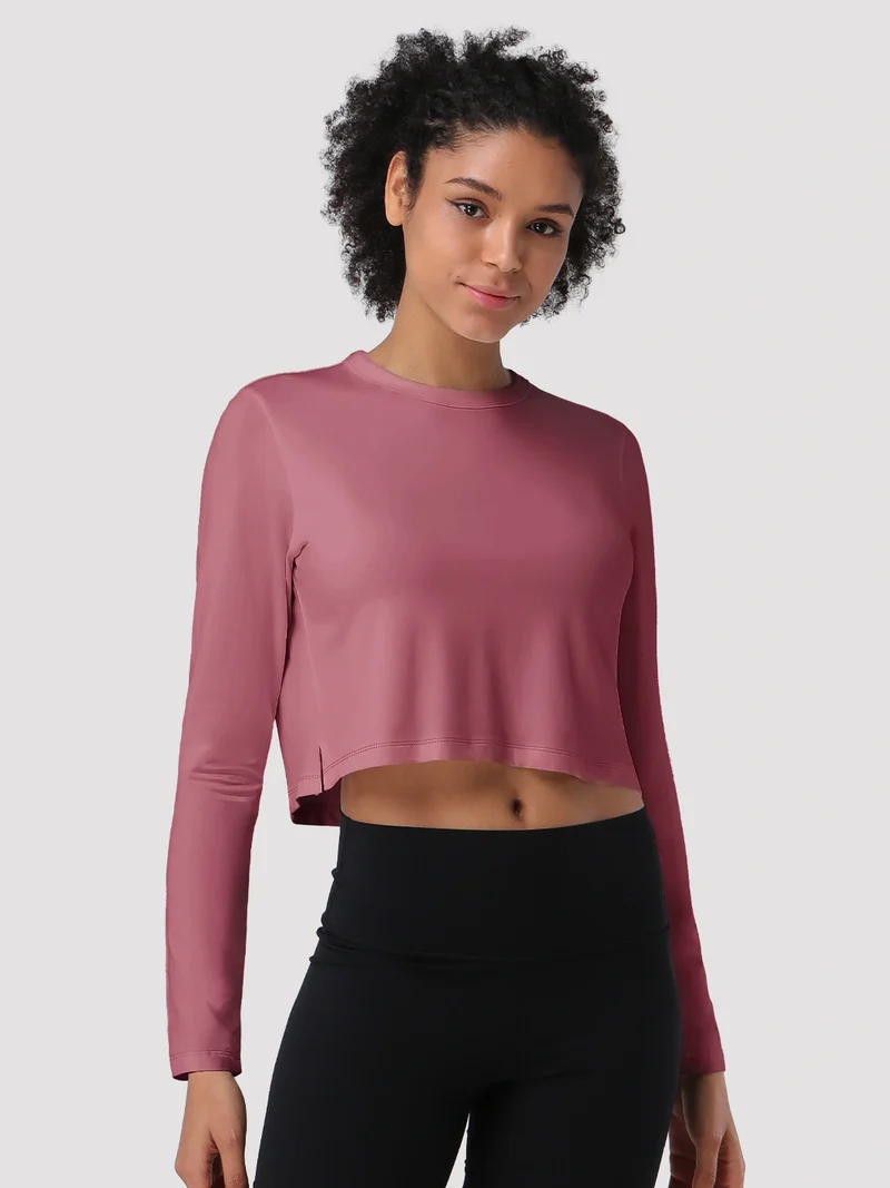 Women's Relaxed Cropped Long Sleeve Top