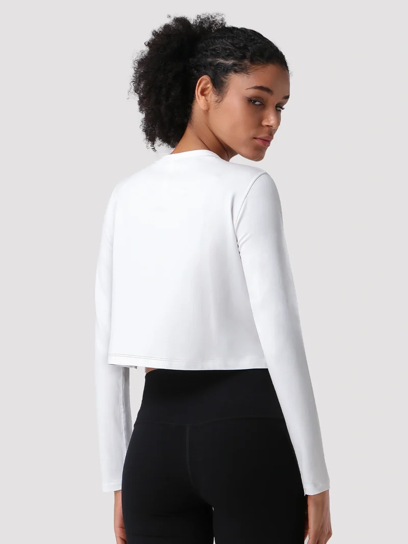 Women's Relaxed Cropped Long Sleeve Top