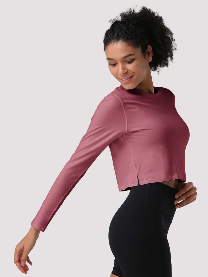 Women's Relaxed Cropped Long Sleeve Top