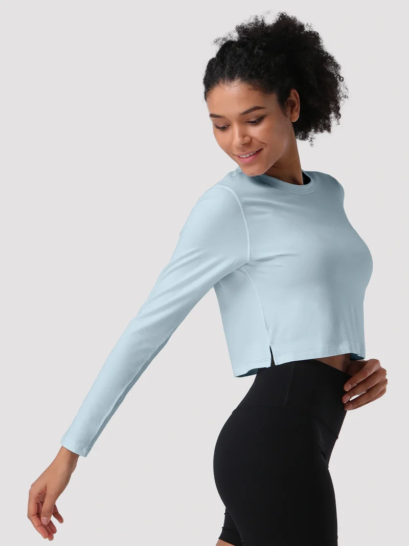 Women's Relaxed Cropped Long Sleeve Top