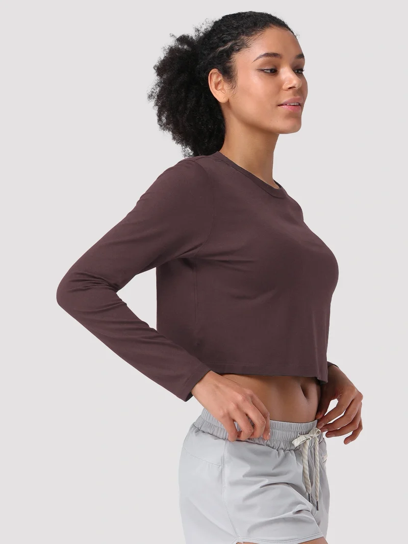 Women's Relaxed Cropped Long Sleeve Top