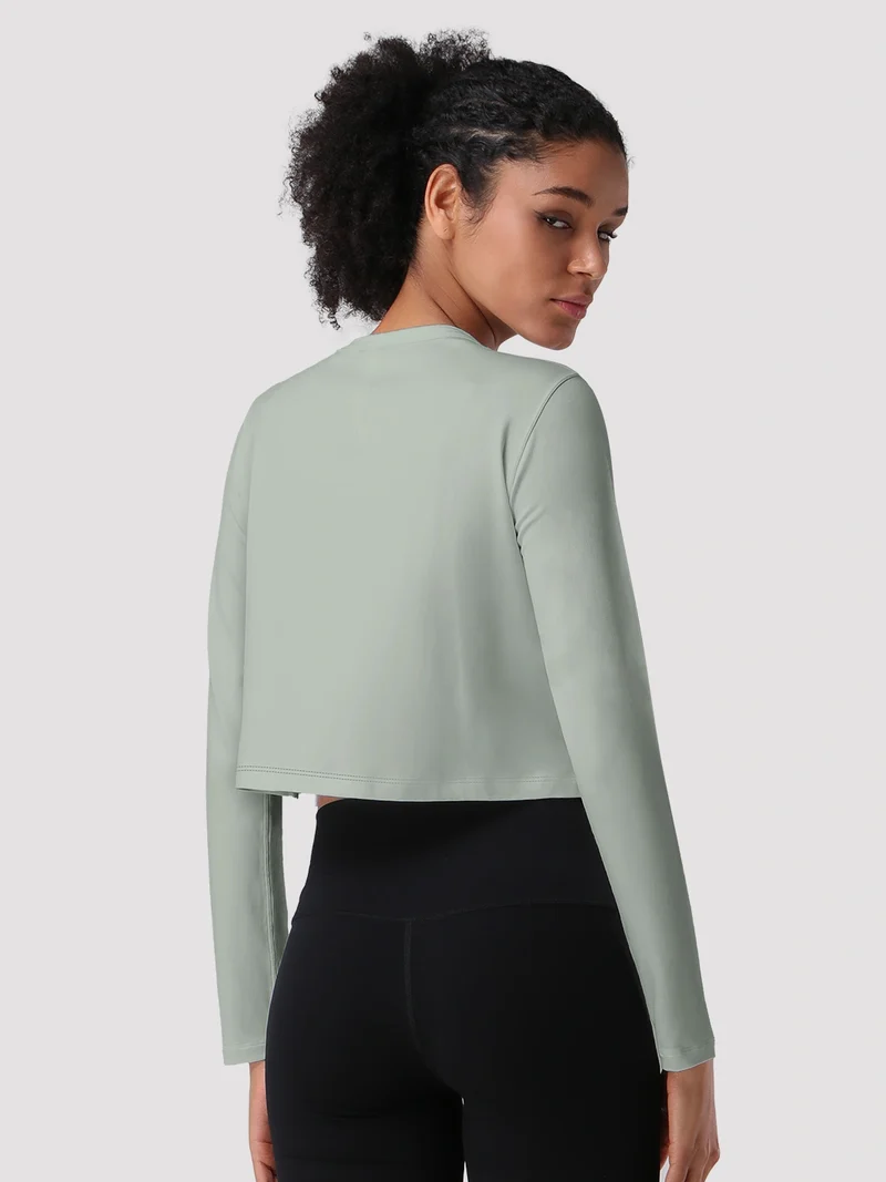 Women's Relaxed Cropped Long Sleeve Top