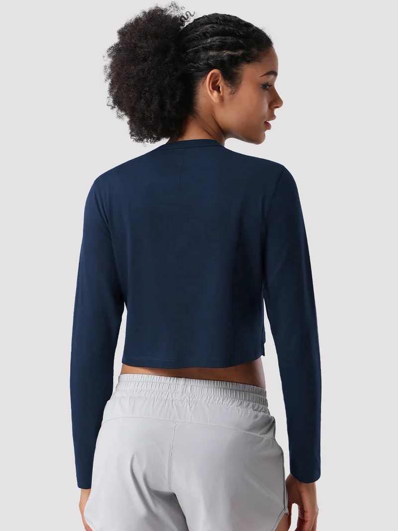 Women's Relaxed Cropped Long Sleeve Top